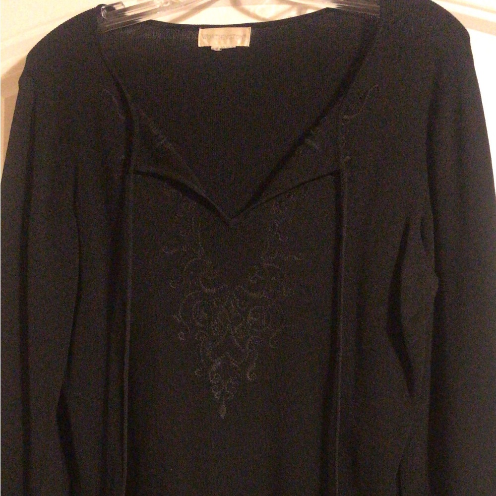Embroidery boho black sweater